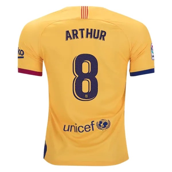 Camiseta Barcelona NO.8 Arthur Replica Primera Ropa 2019/20 Azul Rojo